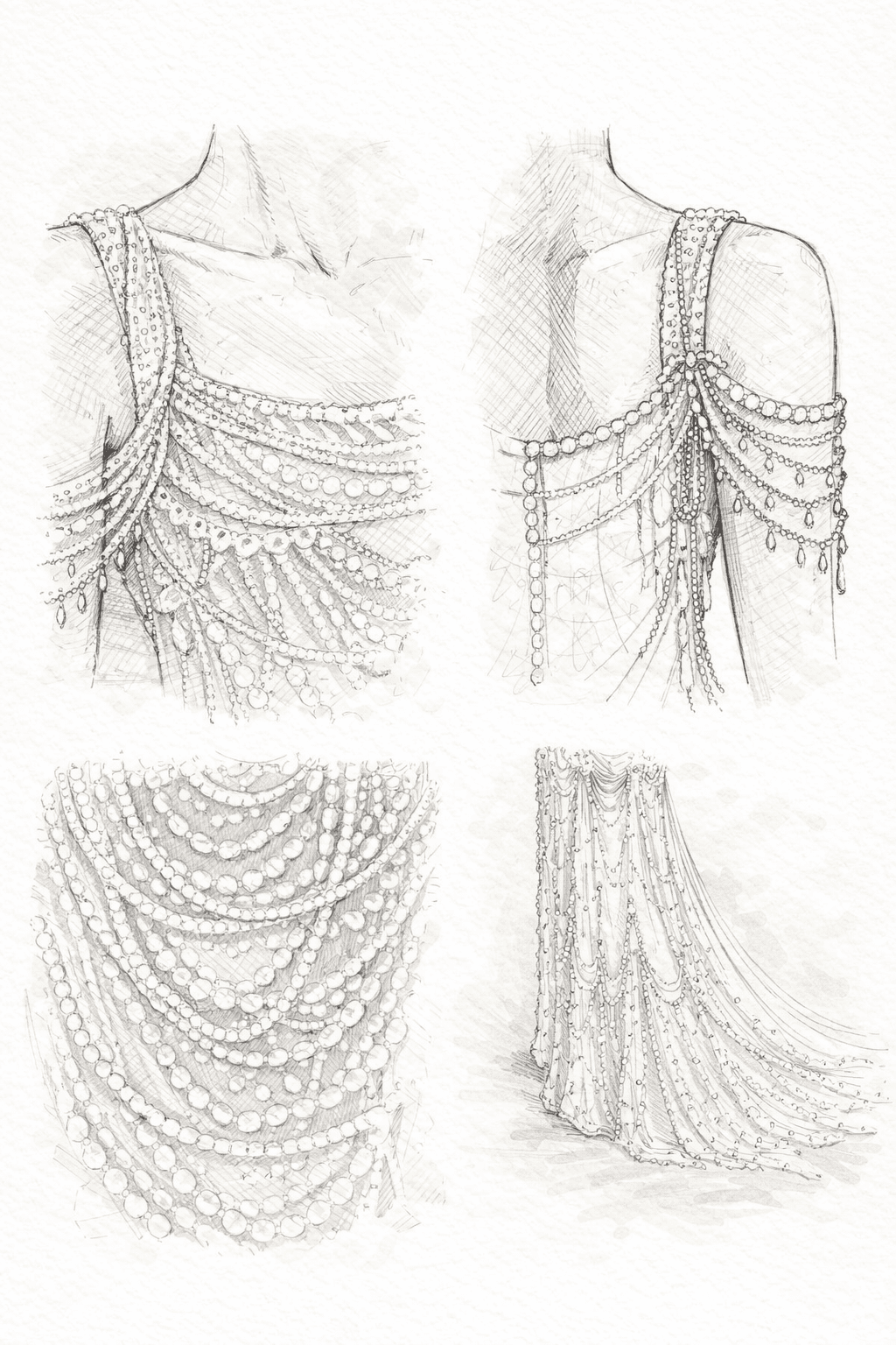 Beading and bodice detail